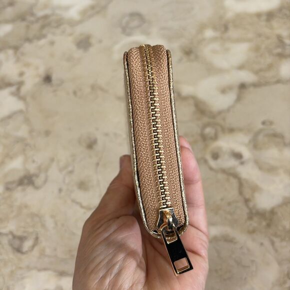NEW Glittery Gold Continental Zip-Around Wallet - Picture 6 of 10